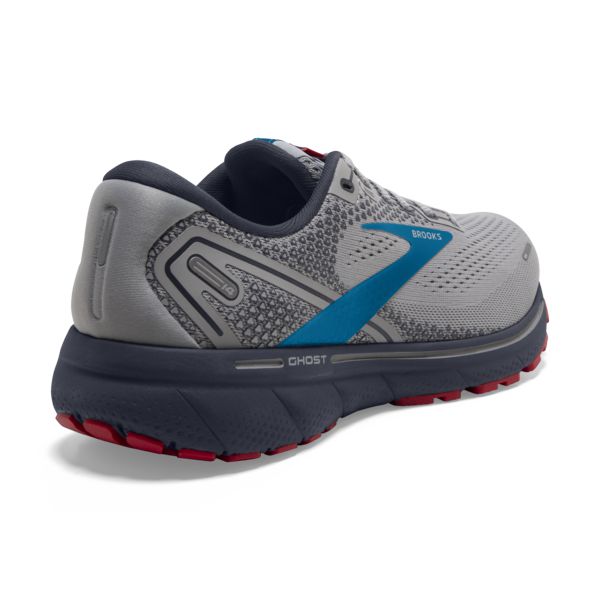 Brooks Ghost 14 Men's Road Running Shoes Grey / Blue / Red | NZ-561073