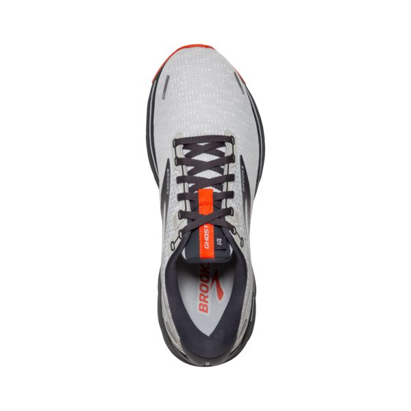 Brooks Ghost 14 Men's Road Running Shoes Grey / Black / Orange | NZ-741523