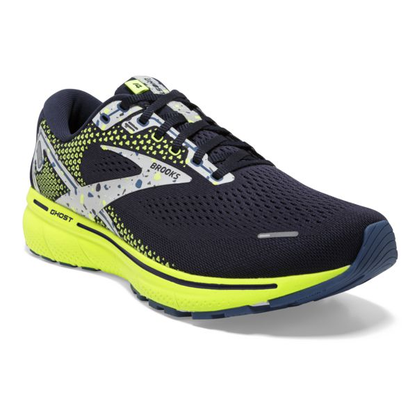 Brooks Ghost 14 Men's Road Running Shoes Navy / Grey / Yellow | NZ-803645