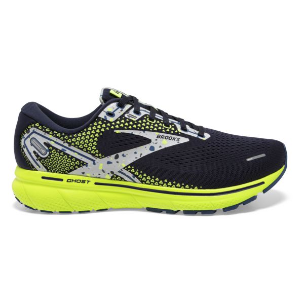 Brooks Ghost 14 Men\'s Road Running Shoes Navy / Grey / Yellow | NZ-803645