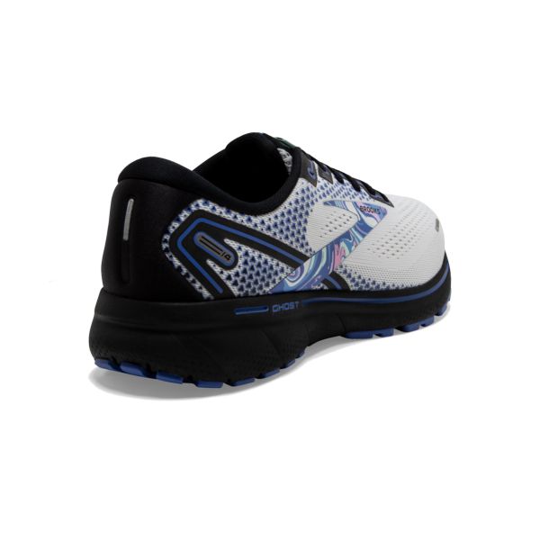 Brooks Ghost 14 Men's Road Running Shoes White / Black / Blue | NZ-820436