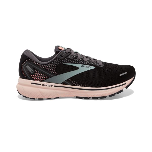 Brooks Ghost 14 Women\'s Road Running Shoes Black / Green / Rose | NZ-356194