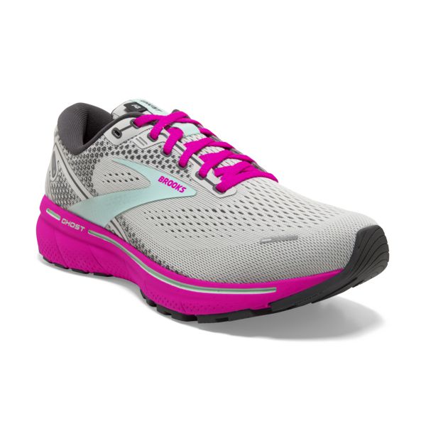 Brooks Ghost 14 Women's Road Running Shoes Grey / Pink / Blue | NZ-473156