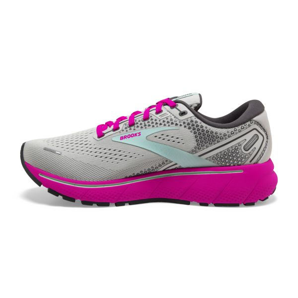 Brooks Ghost 14 Women's Road Running Shoes Grey / Pink / Blue | NZ-473156