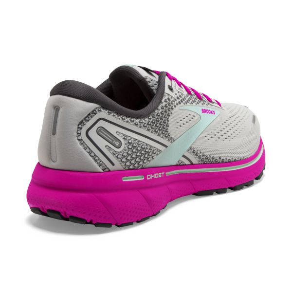 Brooks Ghost 14 Women's Road Running Shoes Grey / Pink / Blue | NZ-473156