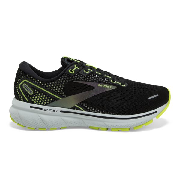 Brooks Ghost 14 Women\'s Road Running Shoes Black / Yellow / Grey | NZ-63218