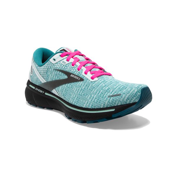 Brooks Ghost 14 Women's Road Running Shoes White / Black / Blue | NZ-695823