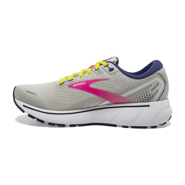 Brooks Ghost 14 Women's Road Running Shoes Grey / Yellow / Pink | NZ-762019