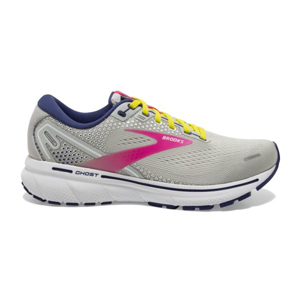 Brooks Ghost 14 Women\'s Road Running Shoes Grey / Yellow / Pink | NZ-762019