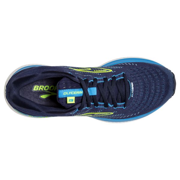 Brooks Glycerin 19 Men's Road Running Shoes Navy / Blue / Yellow | NZ-301926