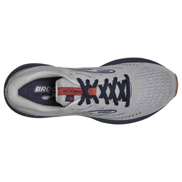 Brooks Glycerin 19 Men's Road Running Shoes Grey / Navy / Brown | NZ-396152