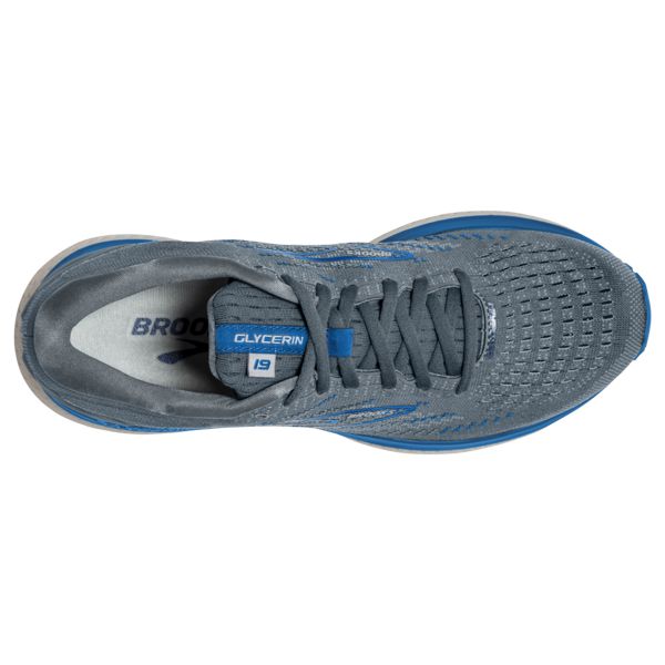 Brooks Glycerin 19 Men's Road Running Shoes Grey / Blue / White | NZ-891746