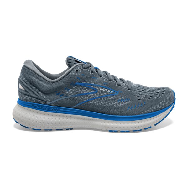 Brooks Glycerin 19 Men\'s Road Running Shoes Grey / Blue / White | NZ-891746