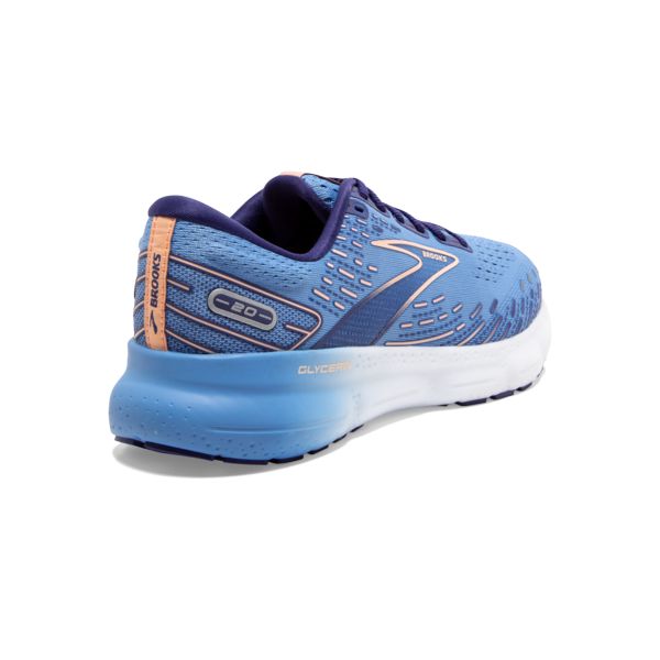 Brooks Glycerin 20 Women's Road Running Shoes Blue / Gold / White | NZ-163702