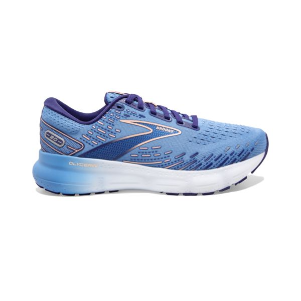 Brooks Glycerin 20 Women\'s Road Running Shoes Blue / Gold / White | NZ-163702