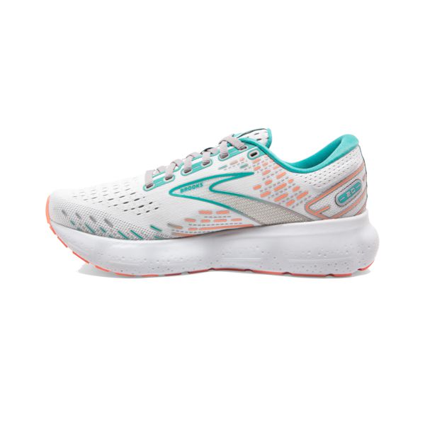 Brooks Glycerin 20 Women's Road Running Shoes White / Green / Coral | NZ-927084