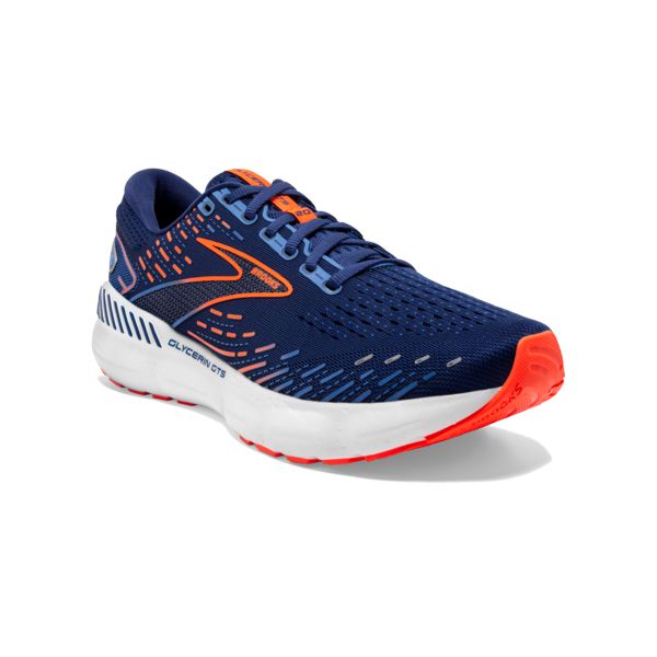 Brooks Glycerin GTS 20 Men's Road Running Shoes Blue / Orange / White | NZ-486325