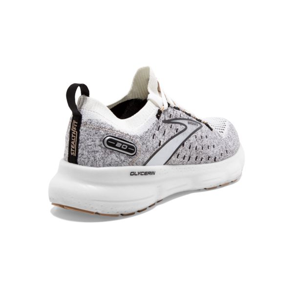 Brooks Glycerin StealthFit 20 Women's Road Running Shoes White / Black / Grey | NZ-705612