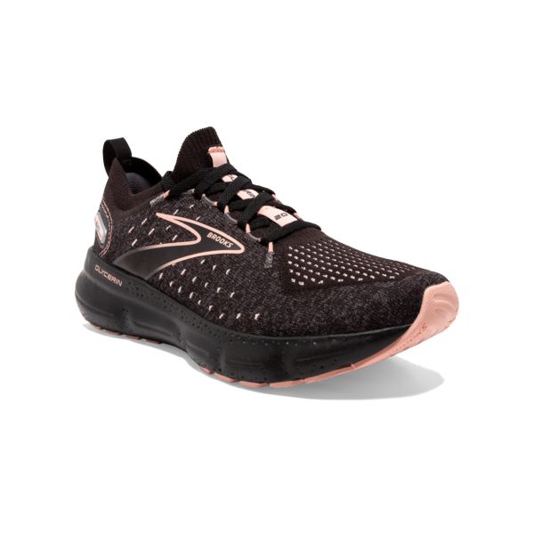 Brooks Glycerin StealthFit 20 Women's Road Running Shoes Black / Coral | NZ-910723