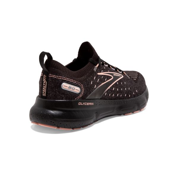 Brooks Glycerin StealthFit 20 Women's Road Running Shoes Black / Coral | NZ-910723