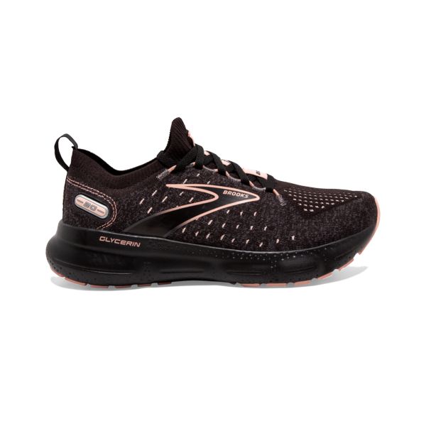 Brooks Glycerin StealthFit 20 Women\'s Road Running Shoes Black / Coral | NZ-910723