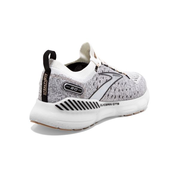 Brooks Glycerin StealthFit GTS 20 Women's Road Running Shoes White / Black / Grey | NZ-856124