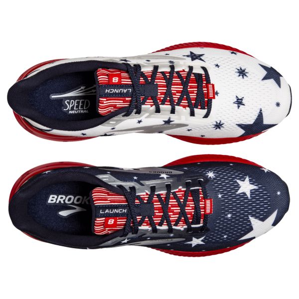 Brooks Launch 8 Women's Road Running Shoes Blue / Red / White | NZ-145203