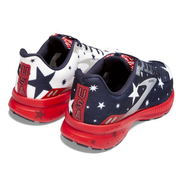 Brooks Launch 8 Women's Road Running Shoes Blue / Red / White | NZ-145203