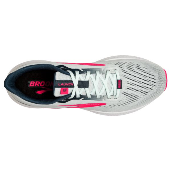 Brooks Launch 8 Women's Road Running Shoes Grey / Pink / White | NZ-504938