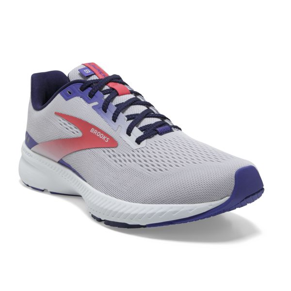 Brooks Launch 8 Women's Road Running Shoes Grey / Purple / Coral | NZ-912785