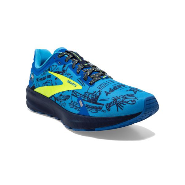 Brooks Launch 9 Men's Road Running Shoes Blue / Yellow / Black | NZ-859673