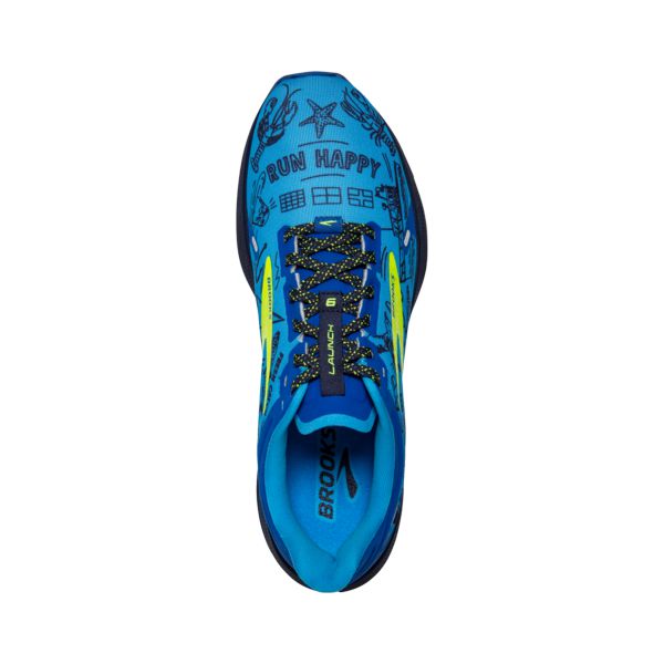 Brooks Launch 9 Men's Road Running Shoes Blue / Yellow / Black | NZ-859673