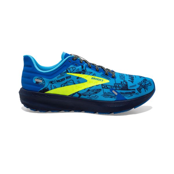 Brooks Launch 9 Women\'s Road Running Shoes Blue / Yellow / Black | NZ-971068