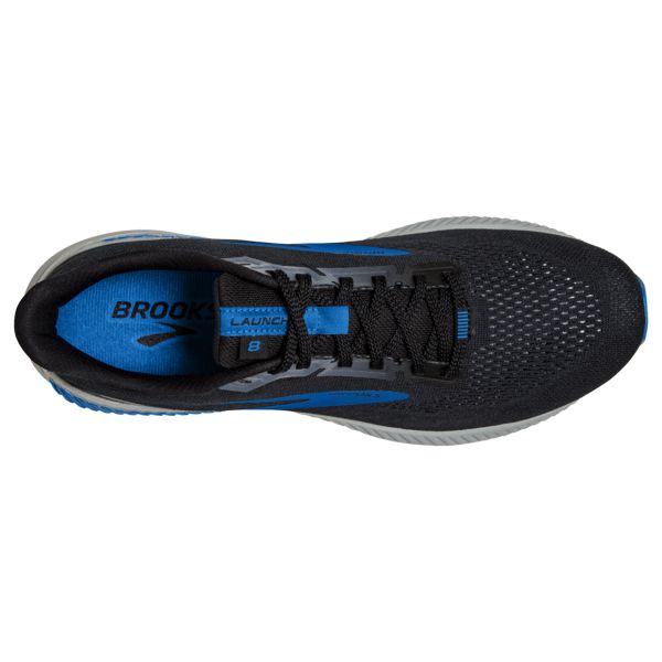 Brooks Launch GTS 8 Men's Road Running Shoes Black / Grey / Blue | NZ-495073