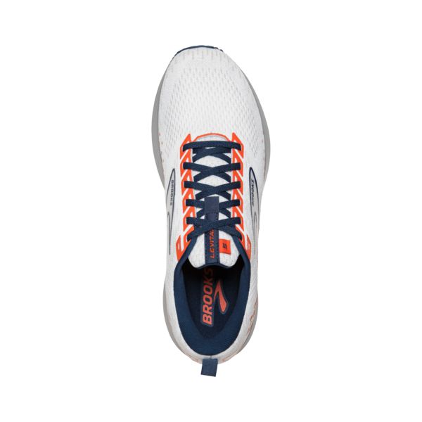 Brooks Levitate 5 Men's Road Running Shoes White / Blue / Orange | NZ-547369