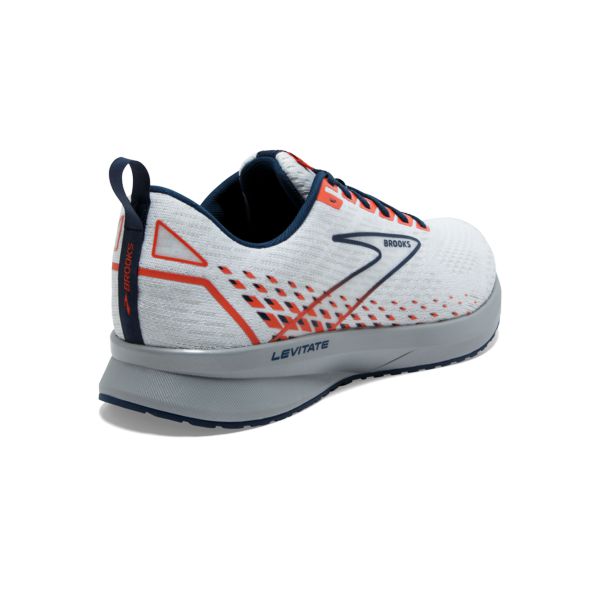 Brooks Levitate 5 Men's Road Running Shoes White / Blue / Orange | NZ-547369