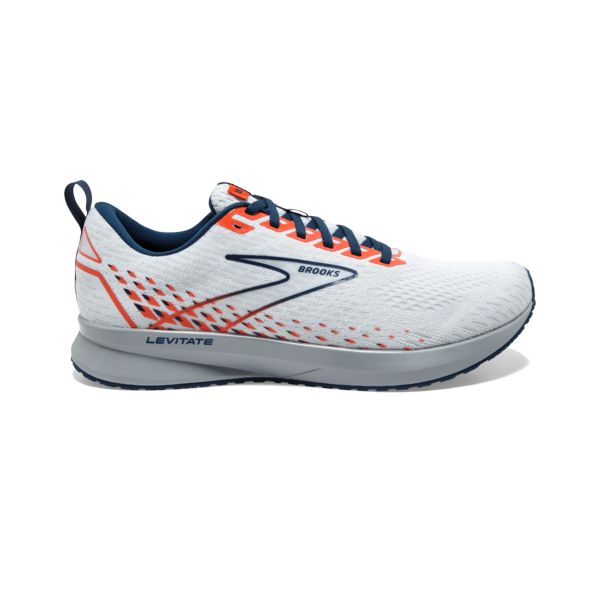 Brooks Levitate 5 Men\'s Road Running Shoes White / Blue / Orange | NZ-547369