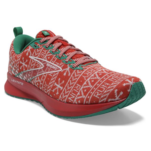 Brooks Levitate 5 Men's Road Running Shoes Red / White / Green | NZ-601729