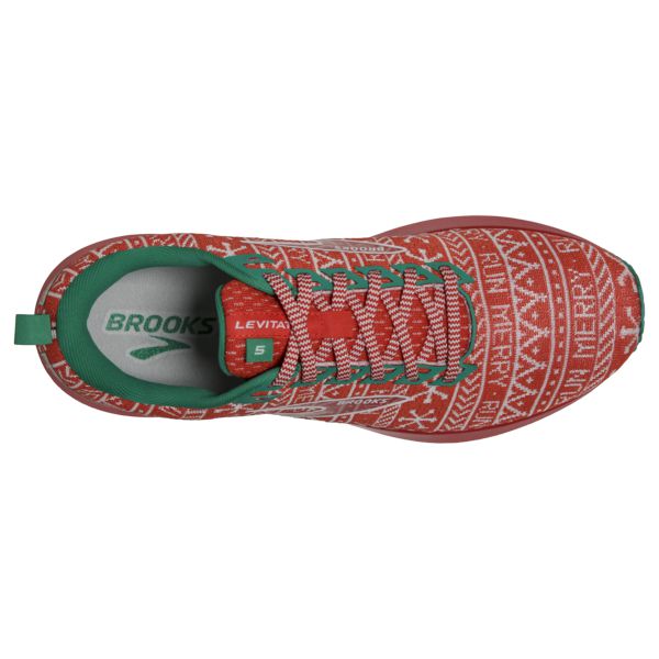 Brooks Levitate 5 Men's Road Running Shoes Red / White / Green | NZ-601729