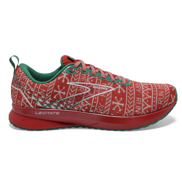 Brooks Levitate 5 Men\'s Road Running Shoes Red / White / Green | NZ-601729