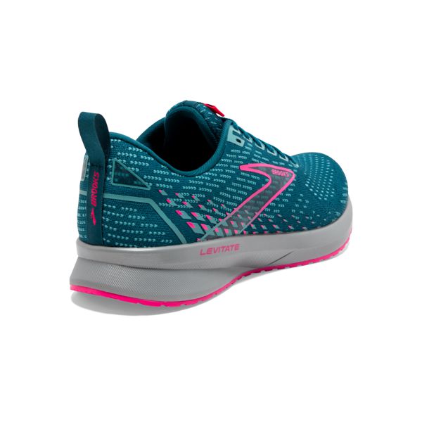 Brooks Levitate 5 Women's Road Running Shoes Blue / Pink / Grey | NZ-532089