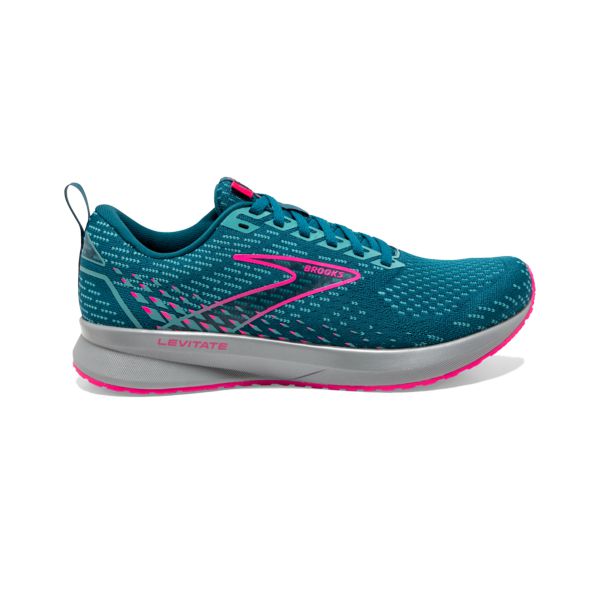 Brooks Levitate 5 Women\'s Road Running Shoes Blue / Pink / Grey | NZ-532089