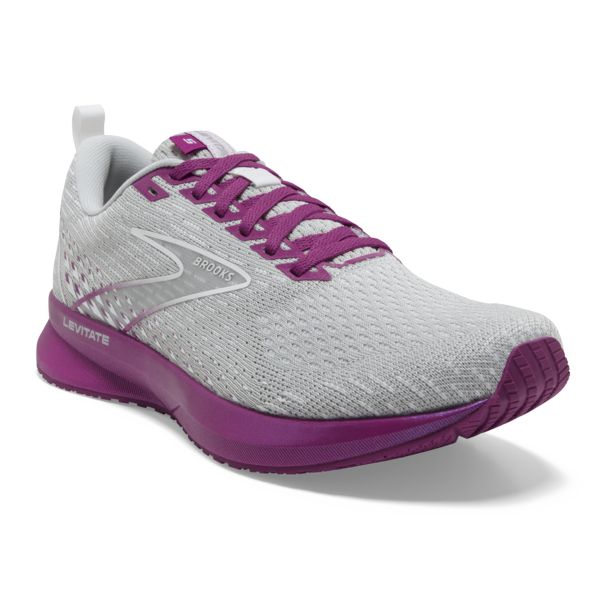 Brooks Levitate 5 Women's Road Running Shoes Grey / Purple | NZ-714296