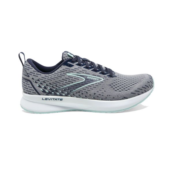 Brooks Levitate 5 Women\'s Road Running Shoes Grey / Navy / White | NZ-836510