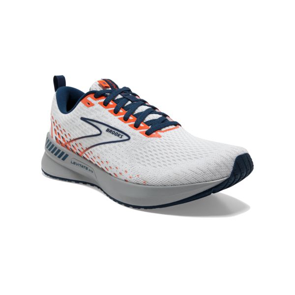 Brooks Levitate GTS 5 Men's Road Running Shoes White / Blue / Orange | NZ-230895