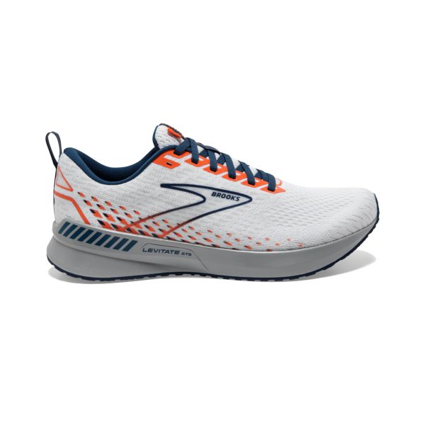 Brooks Levitate GTS 5 Men\'s Road Running Shoes White / Blue / Orange | NZ-230895