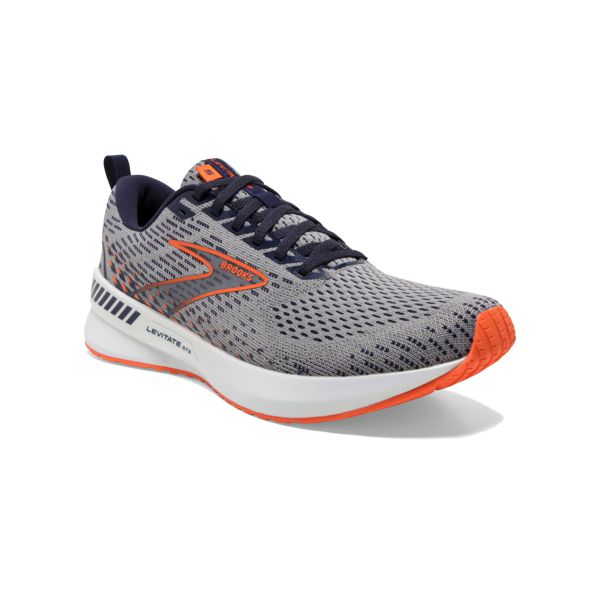 Brooks Levitate GTS 5 Men's Road Running Shoes Grey / Orange / White | NZ-790561