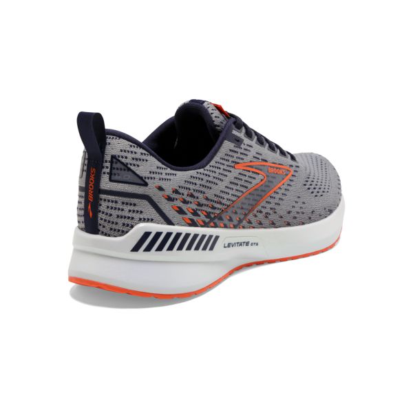 Brooks Levitate GTS 5 Men's Road Running Shoes Grey / Orange / White | NZ-790561