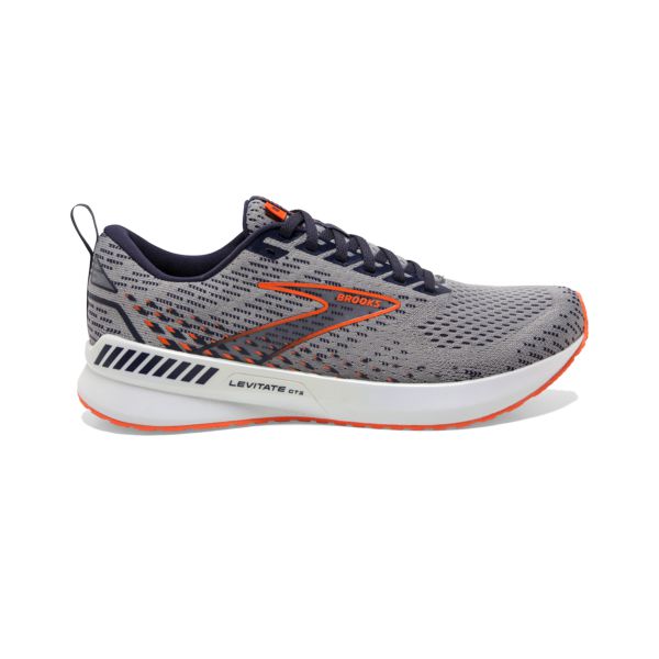 Brooks Levitate GTS 5 Men\'s Road Running Shoes Grey / Orange / White | NZ-790561