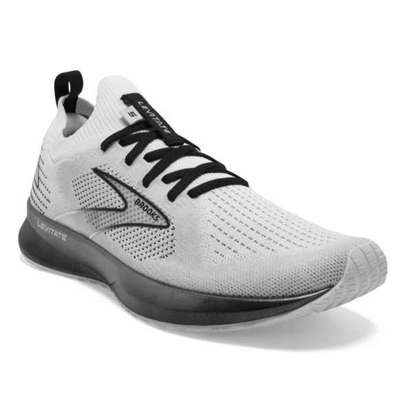 Brooks Levitate StealthFit 5 Men's Road Running Shoes White / Grey / Black | NZ-356729